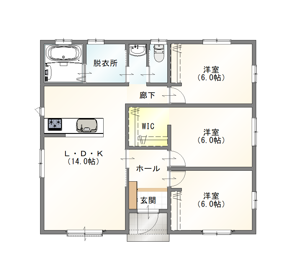 平屋参考プラン④ / 【22.71坪】 - 【768万円～のローコスト住宅